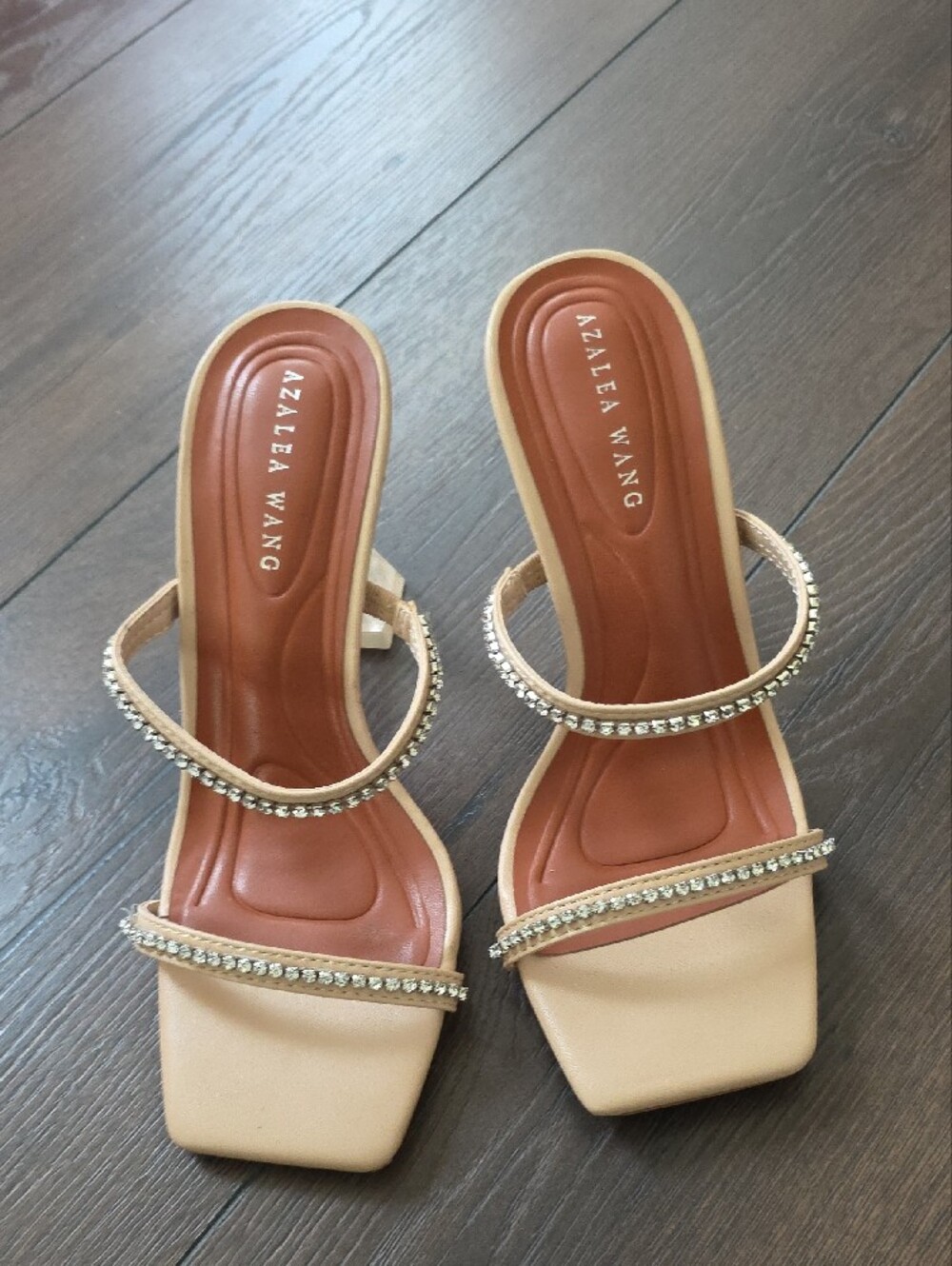 Akira Nude Rhinestone Strap Heeled Sandals - Picture 5 of 8